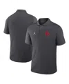 JORDAN MEN'S ANTHRACITE OKLAHOMA SOONERS PRIMETIME VICTORY PRIMARY LOGO PERFORMANCE POLO SHIRT