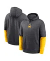 Jordan Men's Anthracite/maize Michigan Wolverines 2024 Sideline Club Pullover Hoodie In Anthracite,maize
