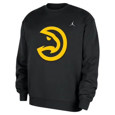 Jordan Men's Atlanta Hawks Statement Essentials  Nba Fleece Crew-neck Sweatshirt In Animal Print