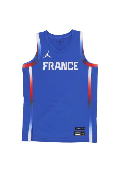 Jordan Men's Basketball Tank Top Limited Road Basketball Jersey Team France Hyper Royal/white