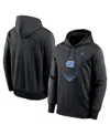 Jordan Men's Black North Carolina Tar Heels Football Icon Performance Fleece Pullover Hoodie In Black
