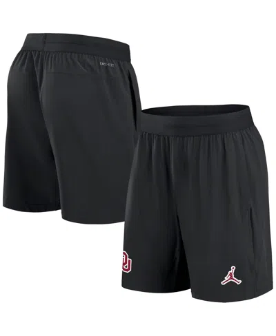 Jordan Men's Black Oklahoma Sooners 2024 Sideline Performance Shorts In Black,crimson