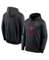 Jordan Men's Black Oklahoma Sooners Football Icon Performance Fleece Pullover Hoodie In Black