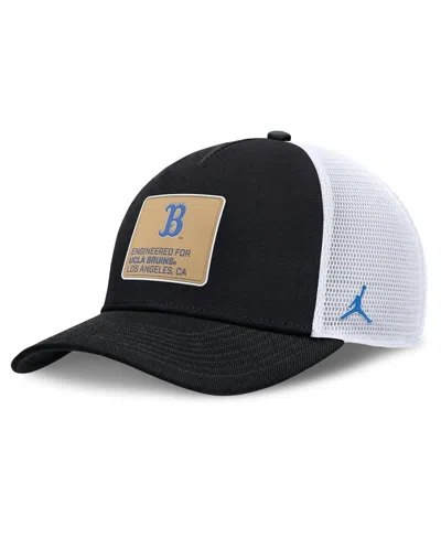 Jordan Men's Black/white Ucla Bruins 2025 On-field Rise Engineered Trucker Adjustable Hat In Multi