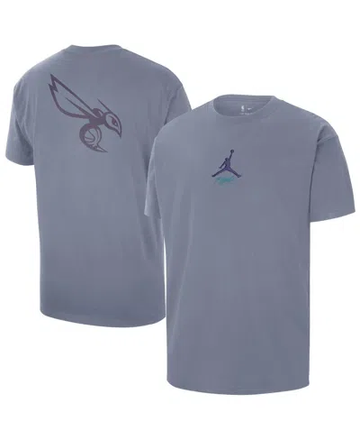 Jordan Men's Blue Charlotte Hornets Statement Edition Jumpman Flight Heavyweight T-shirt