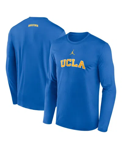 Jordan Men's Blue Ucla Bruins On-court Basketball Shootaround Performance Long Sleeve T-shirt