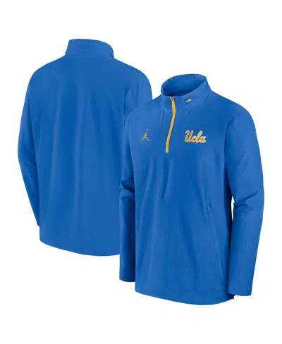 Jordan Ucla Bruins Sideline Coach Nike Men's College 1/2-zip Hooded Jacket In Blue