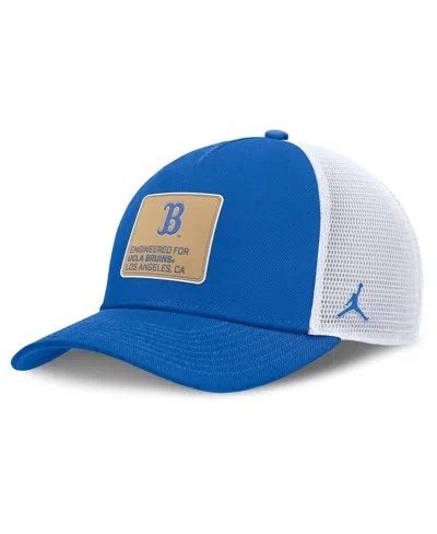 JORDAN MEN'S BLUE/WHITE UCLA BRUINS 2025 ON-FIELD RISE ENGINEERED TRUCKER ADJUSTABLE HAT
