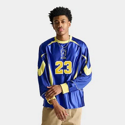 Jordan Men's Brazil Long-sleeve Goalkeeper Soccer Jersey In Blue