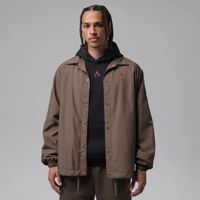 Jordan Men's  Brooklyn Coaches Jacket In Brown