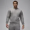 Jordan Men's  Brooklyn Fleece Crew-neck Sweatshirt In Carbon Heather/white