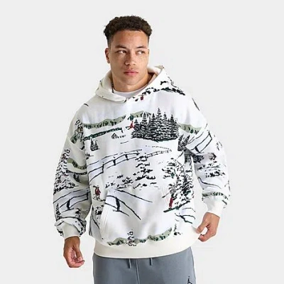 Jordan Brooklyn Print Pullover Hoodie In White