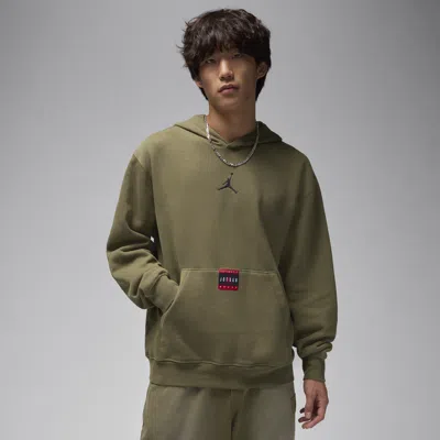 Jordan Men's  Brooklyn Fleece Pullover Hoodie In Medium Olive/anthracite