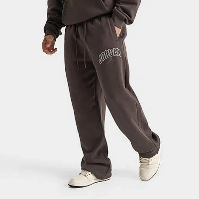 Jordan Men's Brooklyn Fleece Wordmark Logo Oversized Sweatpants In Brown