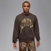 Jordan Men's  Brooklyn French Terry Realtree Crew-neck Sweatshirt In Brown