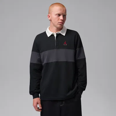 Jordan Men's  Brooklyn Long-sleeve Polo In Black