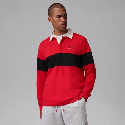 Jordan Men's  Brooklyn Long-sleeve Polo In Red