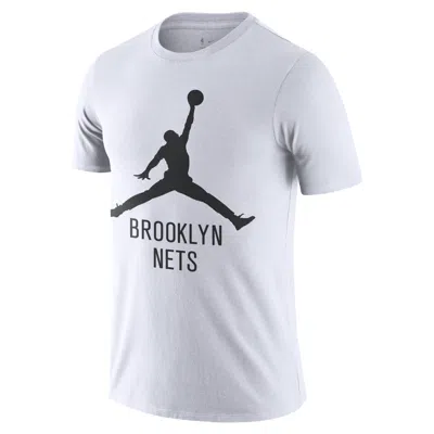 Jordan Men's Brooklyn Nets Essential  Nba T-shirt In White