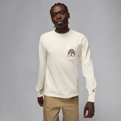 Jordan Men's  Brooklyn Realtree Long-sleeve Pocket Crew Neck In White