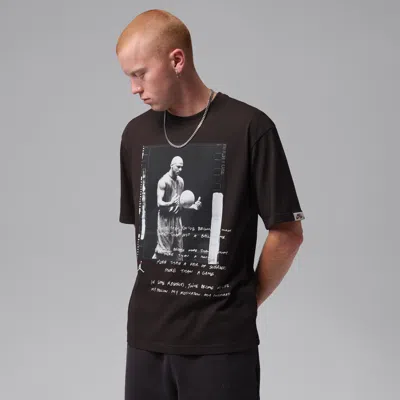 Jordan Mens Brooklyn 85 Short Sleeve Photo Crew In Black