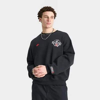 Jordan Men's Brooklyn Varsity Crewneck Sweatshirt In Black