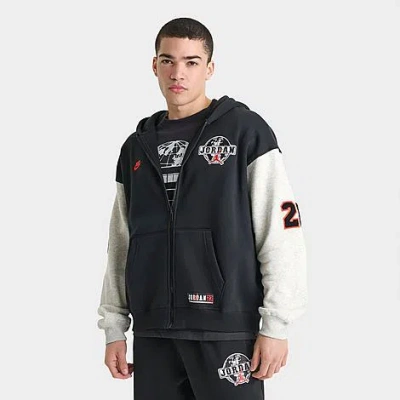 Jordan Men's Brooklyn Varsity Oversized Full-zip Hoodie In Black