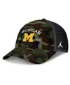 Jordan Men's Camo Michigan Wolverines 2025 Military Appreciation Rise Adjustable Trucker Hat In Multi