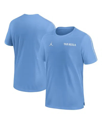 Jordan Men's North Carolina Tar Heels 2024 Sideline Coach Uv Performance Long Sleeve T-shirt In Light Blue,white