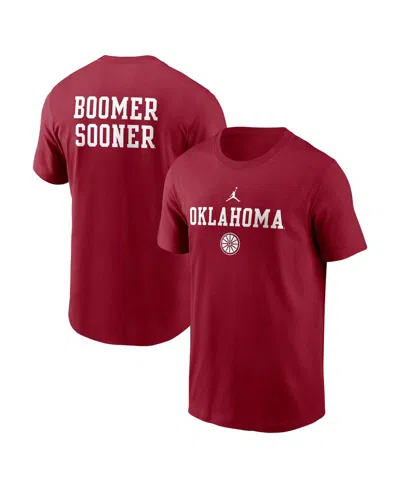 Jordan Men's Crimson Oklahoma Sooners 2-hit Stacked T-shirt In Red
