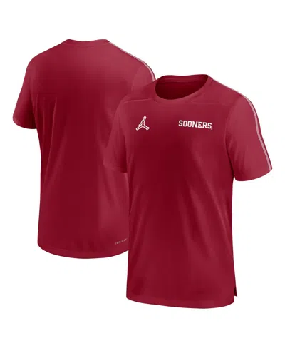 Jordan Men's Crimson Oklahoma Sooners 2024 Sideline Coach Performance Top In Crimson,white