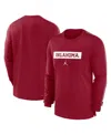Jordan Men's Crimson Oklahoma Sooners 2024 Sideline Player Tri-blend Performance Long Sleeve T-shirt In Red