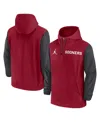 Jordan Men's Crimson Oklahoma Sooners 2024 Sideline Pregame Player Half-zip Hoodie In Crimson,anthracite
