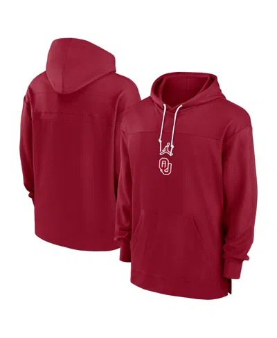 JORDAN MEN'S CRIMSON OKLAHOMA SOONERS 2024/25 SIDELINE JERSEY PERFORMANCE PULLOVER HOODIE
