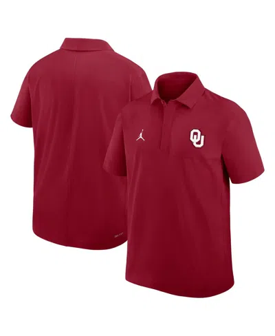 JORDAN MEN'S CRIMSON OKLAHOMA SOONERS 2025 COACHES SIDELINE POLO SHIRT
