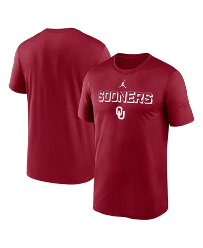Jordan Men's Crimson Oklahoma Sooners 2025 Sideline Legend Performance T-shirt In Burgundy