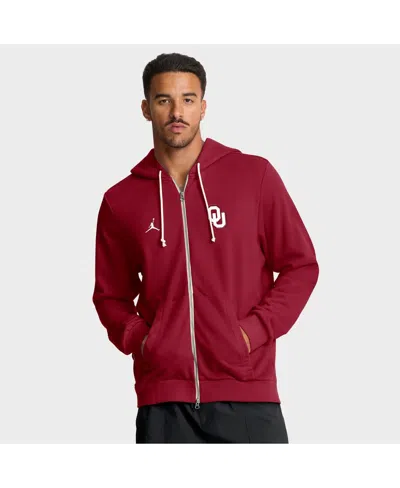 JORDAN MEN'S CRIMSON OKLAHOMA SOONERS 2025 SIDELINE PERFORMANCE FULL-ZIP HOODIE