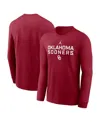Jordan Men's Crimson Oklahoma Sooners 2025 Sideline Performance Long Sleeve T-shirt In Red