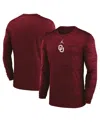 Jordan Men's Crimson Oklahoma Sooners 2025 Sideline Velocity Performance Long Sleeve T-shirt In Red