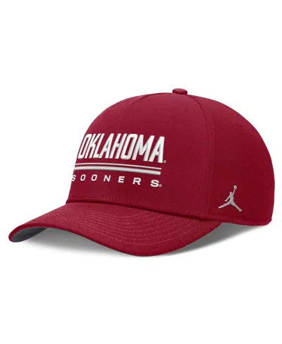 Jordan Men's Crimson Oklahoma Sooners 2026 Sideline Dri-fit Rise Adjustable Hat In Red