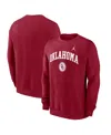 Jordan Men's Crimson Oklahoma Sooners Arched Seal Pullover Sweatshirt In Red
