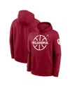 Jordan Men's Crimson Oklahoma Sooners Basketball Icon Club Fleece Pullover Hoodie In Crimson