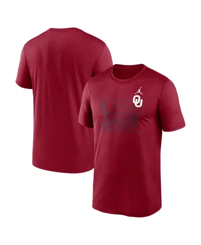 JORDAN MEN'S CRIMSON OKLAHOMA SOONERS CAMPUS SHADOW LEGEND PERFORMANCE T-SHIRT