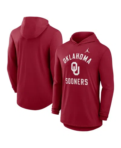 Jordan Men's Crimson Oklahoma Sooners Classic Arch Tri-blend Long Sleeve Hoodie T-shirt In Red
