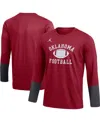 Jordan Men's Crimson Oklahoma Sooners Football Performance Long Sleeve T-shirt In Red