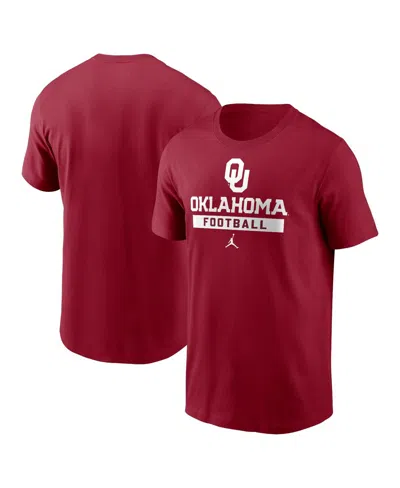 Jordan Men's Crimson Oklahoma Sooners Football T-shirt In Red