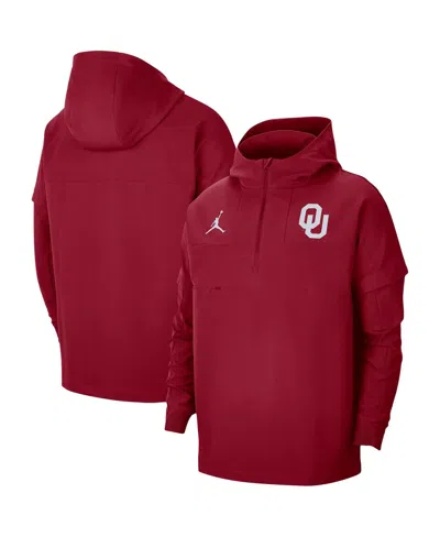 Jordan Men's Crimson Oklahoma Sooners Pregame Half-zip Hoodie