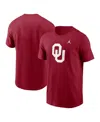Jordan Men's Oklahoma Sooners Primetime Evergreen Logo T-shirt In Crimson