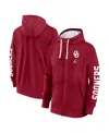Jordan Men's Crimson Oklahoma Sooners Primetime Primary Mascot Full-zip Hoodie In Crimson