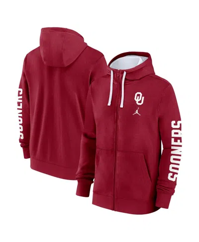 Jordan Men's Crimson Oklahoma Sooners Primetime Primary Mascot Full-zip Hoodie