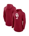 Jordan Men's Crimson Oklahoma Sooners Primetime Tri-blend Performance Long Sleeve Hoodie T-shirt In Red